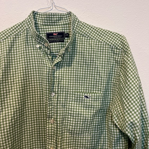 Vineyard Vines by Shep & Ian Classic Fit Tucker Shirt Men’s Size M Green‎ Check - Picture 3 of 5